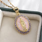 Colgante clásico católico de la Virgen María de Guadalupe con cruz de circonitas, collar de oración para mujer