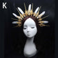 Diadema gótica Lolita con halo, diadema barroca de reina y princesa, diadema de diosa del sol y diablo, accesorios para el cabello punk de Halloween