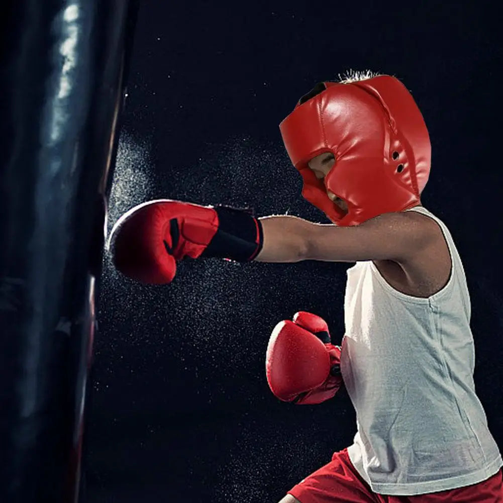 Full-covered Boxing Helmet Kids Adults Muay Thai Training Equipment Gym Head Taekwondo Protector Head Equipment Helmets Headgear