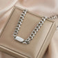 Exaggerated Stainless Steel Cuban Chain Choker Necklace for Women In Hip-hop Style