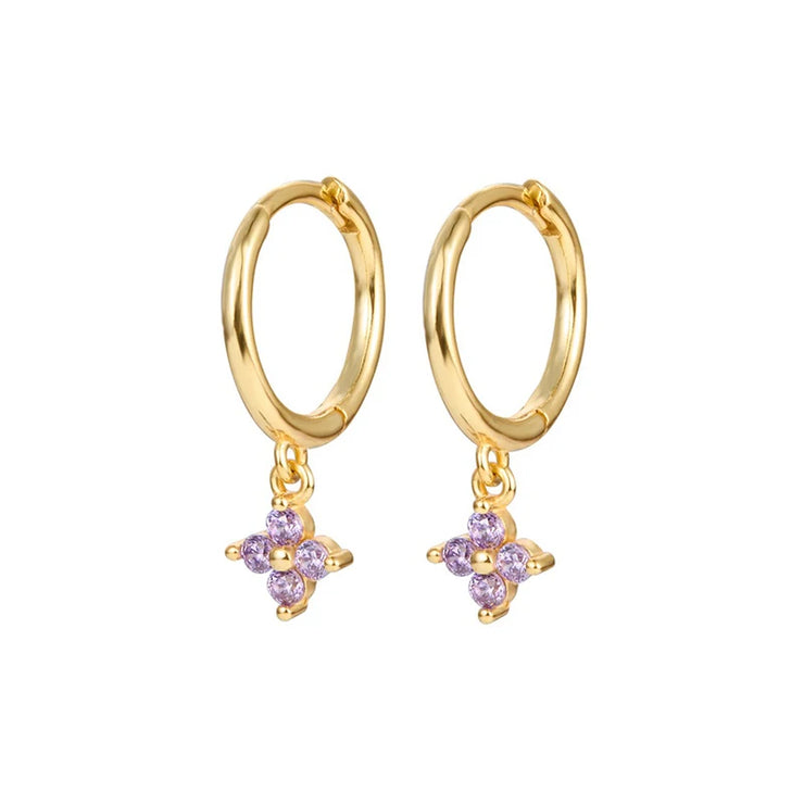 2023 New Fashion Stainless Steel Flower Small Hoop Earrings Women Korean Crystal Zirconia Cartilage Earrings Piercing Jewelry