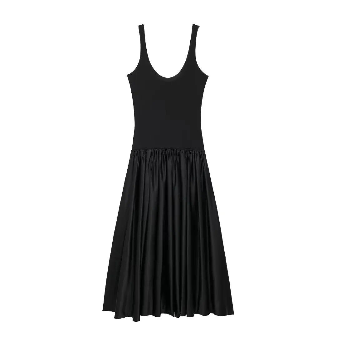TRAF 2024 Pleated Long Dresses for Women Slip Corset Maxi Dress Woman Sexy Backless Prom Dresses Woman Wide Straps Dress Women