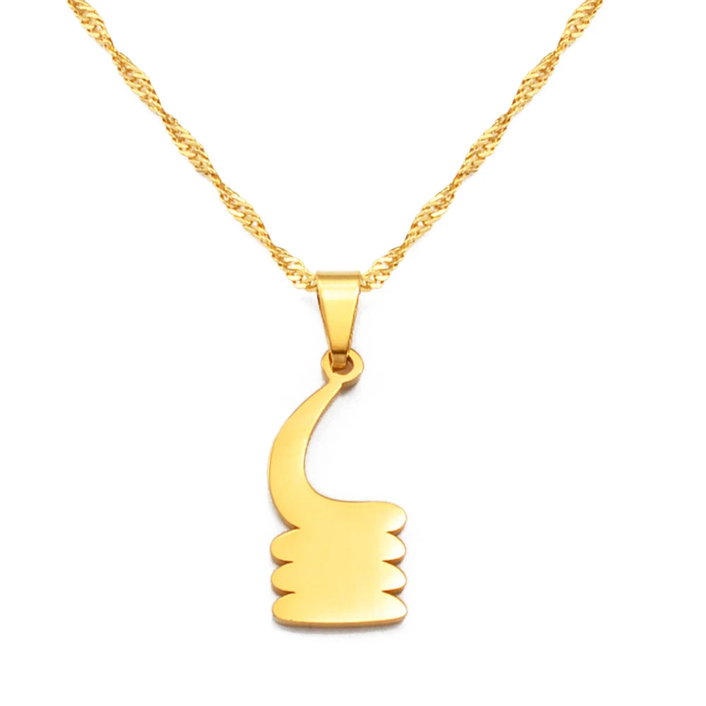 Anniyo African Symbol Pendant Necklaces Gold Color/Silver Color Ghanaian Gye Ethnic Jewelry Traditional Accessories #125321