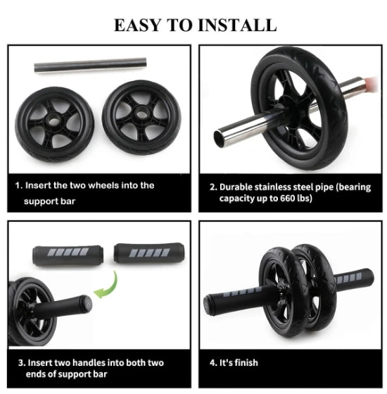 Roue abdominale silencieuse pour exercices de musculation à domicile