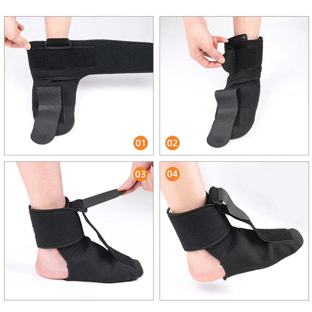 Férula nocturna de compresión para fascitis plantar, soporte ortopédico para pie caído dorsal, férulas de bota elásticas suaves para pies.
