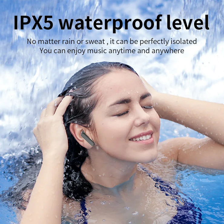 Bluetooth 5.2 Earphone Headphones Mirror Wireless Stereo Headset with Digital DisplayTouch Control Sports Earbuds for Gaming