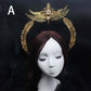 Diadema gótica Lolita con halo, diadema barroca de reina y princesa, diadema de diosa del sol y diablo, accesorios para el cabello punk de Halloween