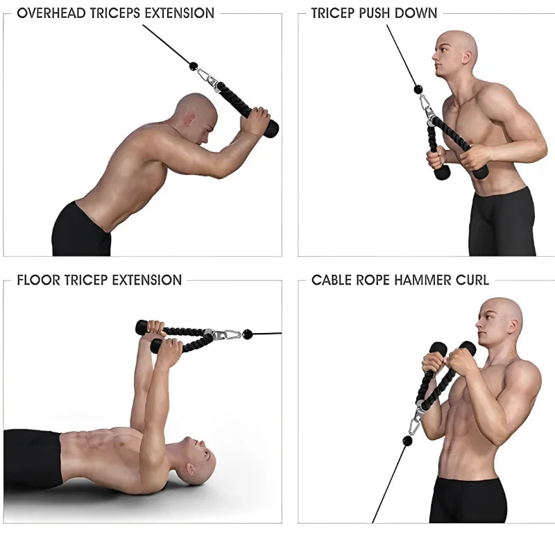 Équipement de portique pour l'entraînement des biceps, corde de traction à double tête, accessoires de gymnastique, poignée de presse inférieure pour triceps, muscles latéraux des triceps