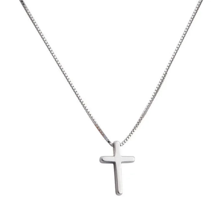 Simple Cross Pendants Necklaces Women Silver Color Chain Choker Necklace Female Bohemian Metal Jewelry Bijoux Collares