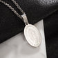 Colgante clásico católico de la Virgen María de Guadalupe con cruz de circonitas, collar de oración para mujer