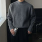Autumn Winter Fashion Half High Collar Long Sleeve Solid Pullovers Men's Clothing Korean Bottoming Shirt All-match Knitting Tops