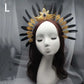 Diadema gótica Lolita con halo, diadema barroca de reina y princesa, diadema de diosa del sol y diablo, accesorios para el cabello punk de Halloween