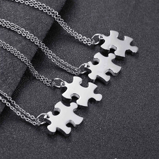 Personalized Puzzle Necklace Friendship Customized Pendant 2/3/4/5 Pieces Best Friends BFF Stainless Steel Bridesmaid Gift