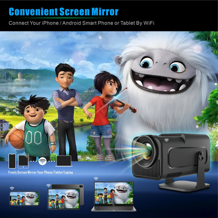 Salange HY320 Smart Android11 4K Projector WiFi6 BT5 390ANSI HD 1920x1080P Home Cinema Pocket Outdoor Office Portable Projector