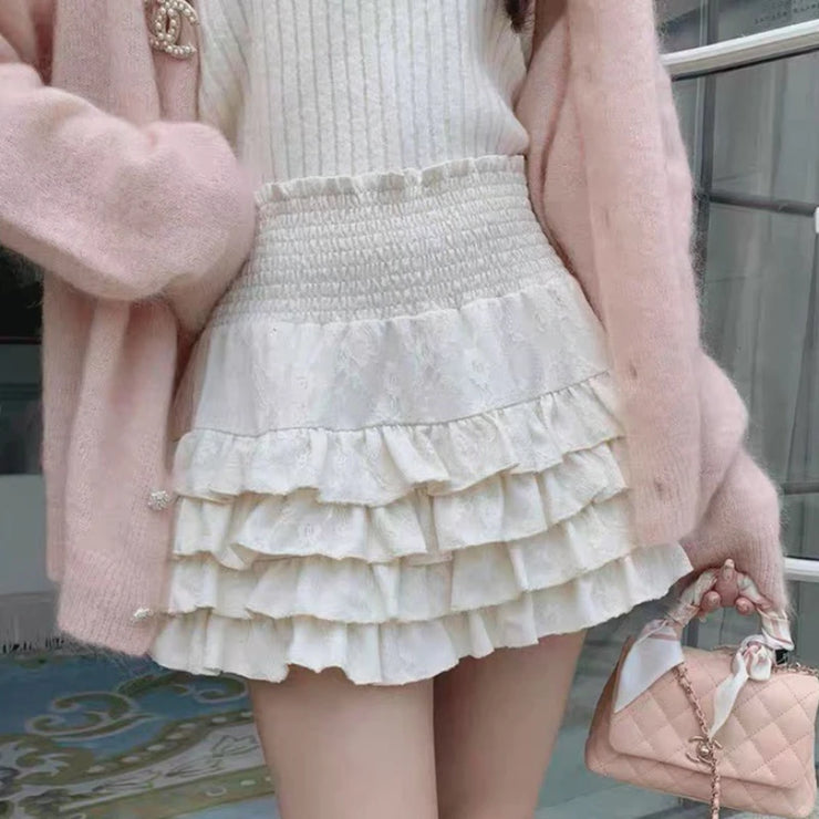 Y2k Skirts Women Lolita All-match Fashion Harajuku Dating Balletcore Sexy Hotsweet Tierred Elastic Waist Mini Faldas College Ins