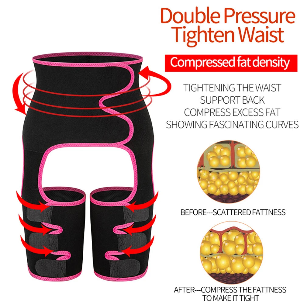 Ceinture amincissante 3 en 1 pour femme, gaine amincissante pour la taille et les cuisses, idéale pour l'entraînement, modelage du corps, perte de poids, rehaussement des fesses
