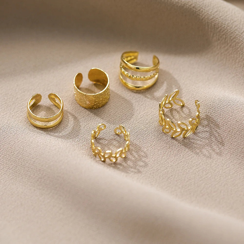 5Pcs/set Ear Clip Set for WOMEN'S Personalized Minimalist C- shaped Ear Bone Clip Set with Ear Accessories without Ear Holes