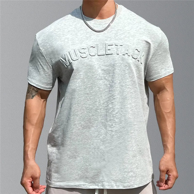 Camiseta de running para hombre, novedad de verano 2024, camisetas holgadas de algodón de manga corta para fitness, camisetas casuales para hombre, camisetas deportivas para gimnasio para hombre