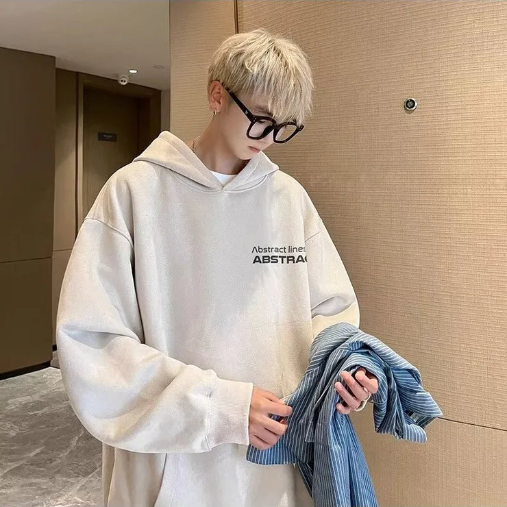 Korean trendy brand heavyweight retro sweatshirt high street high-end suede loose top couple handsome versatile hooded jacket