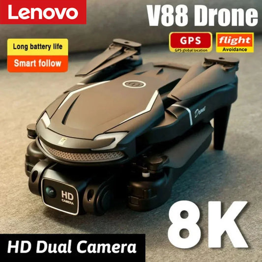 Lenovo V88 Drone 8K Professional HD Aerial Dual-Camera 5G GPS Obstacle Avoidance Drone Quadcopter Toy UAV 9000M Free shipping