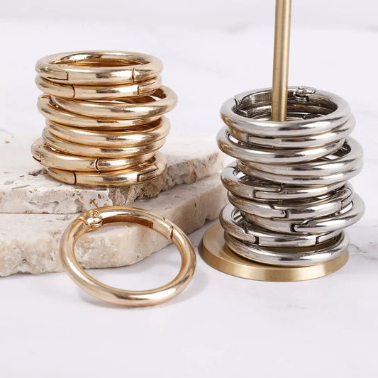 O Ring Spring Clasps Metal Openable Carabiner Keychain Rings Bag Clips Hook Dog Chain Buckles Connector For DIY Jewelry