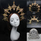 Diadema gótica Lolita con halo, diadema barroca de reina y princesa, diadema de diosa del sol y diablo, accesorios para el cabello punk de Halloween