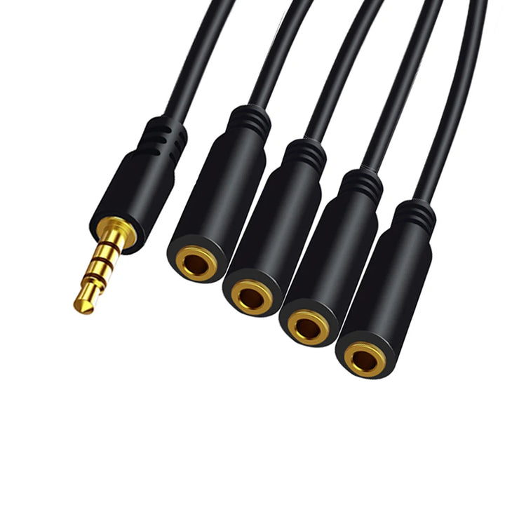 3.5mm Earpphone Spliter Audeo Jack Extender 1 To 6 Ports Aux Cable Earphone Mic Audio Adapter For Phone Headset Splitter Cable