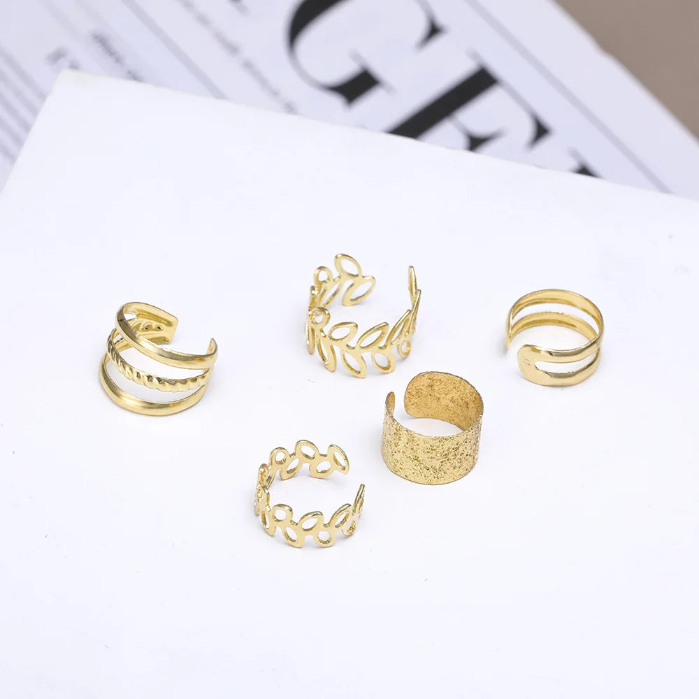 5Pcs/set Ear Clip Set for WOMEN'S Personalized Minimalist C- shaped Ear Bone Clip Set with Ear Accessories without Ear Holes
