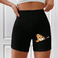 Pantalon élastique imprimé petit ours mignon pour femme, short respirant style hip-hop, pantalon moulant décontracté surdimensionné pour le sport, pour l'été