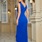 Women's Formal Evening Dress Bodycon Ruffle Hem Mermaid Split Cocktail Long Dresses Elegant Wedding Guest Dress