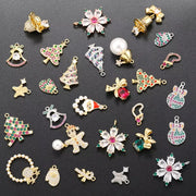 ZHUKOU christmas charms for jewelry making Lovely Christmas Tree series pendants DIY Handmade Jewelry Making accessories VD1383