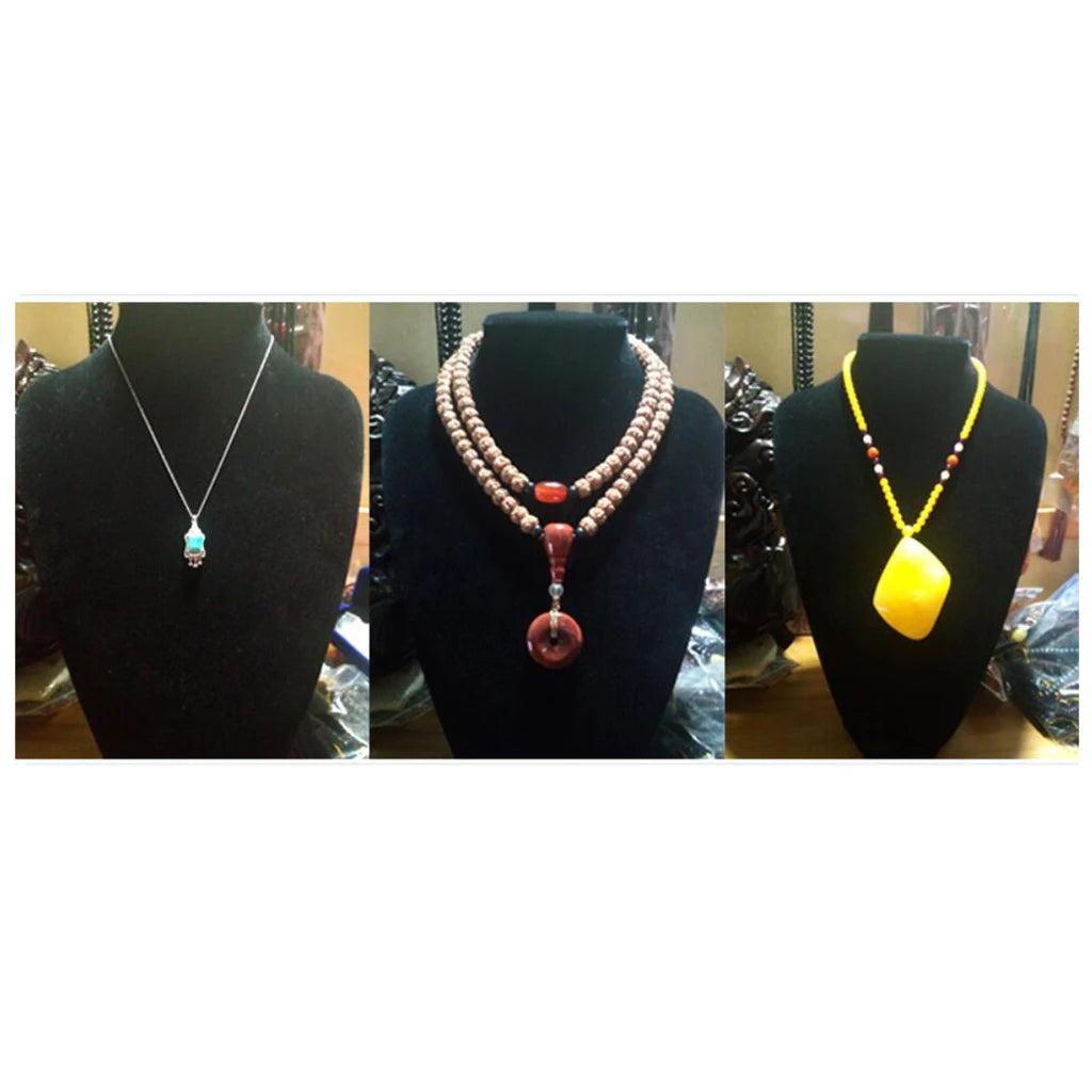 Mini caballete para exhibir collares y joyas, organizador de busto, 5,91 pulgadas, 1 terciopelo negro