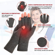 1Pair Arthritis Compression Gloves for Women Men,  Fingerless Hand Thumb Therapy Wristband Gloves for Typing and Daily Work