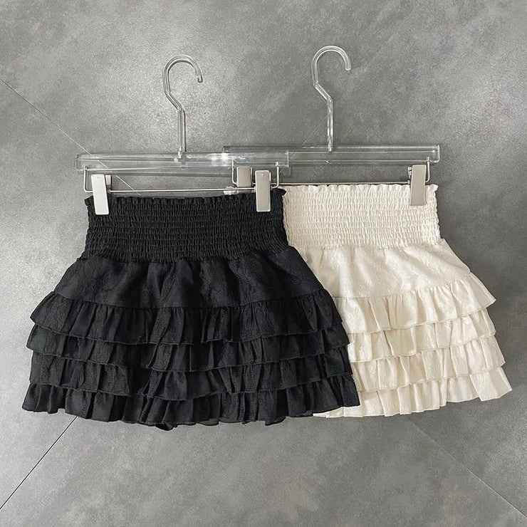 Y2k Skirts Women Lolita All-match Fashion Harajuku Dating Balletcore Sexy Hotsweet Tierred Elastic Waist Mini Faldas College Ins