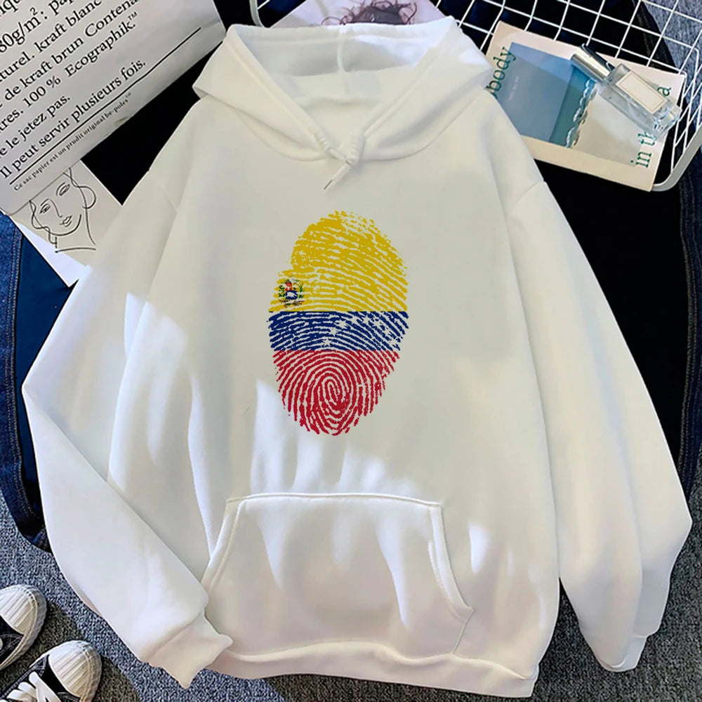 Sudadera con capucha venezolana para mujer, estilo gótico con gráficos de anime Y2K, ropa japonesa para mujer