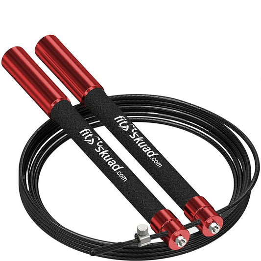 Cuerda de saltar Fitskuad Speed, resistente, ajustable, ligera, con asas de aluminio macizo y rodamientos de bolas, suave para CrossFit.