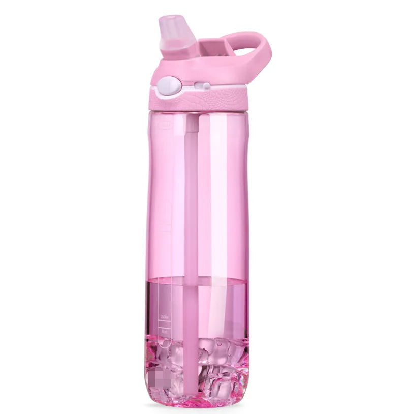 Bouteille d'eau en Tritan 750 ml/1 000 ml avec paille, écologique et durable, idéale pour la gym, le fitness et les sports de plein air.