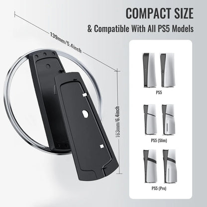 Support vertical pour console PS5 PRO / PS5 Slim / PS5, base métallique originale 1:1 pour accessoires Playstation 5 Disc et édition numérique