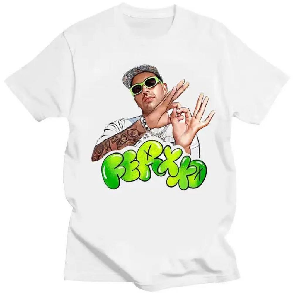 Rapper Feid Ferxxo 90s Men Women Tshirt Summer Short Sleeve  Streetwear Male Graphic Hip-hop Unisex Fashion Print Tops Tee 80028