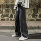 Get To School Men's Solid Color Drape Jeans Loose Straight Vintage High Street Hip-hop Y2K Casual Daily Dragging Wide-leg Pants