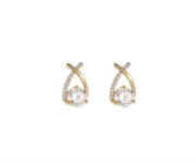 SKEDS Fashion Cross Stud Earrings For Women Girls Korean Style Elegant Crystal Jewelry Ear Rings Fishtail Lady Earrings Gift
