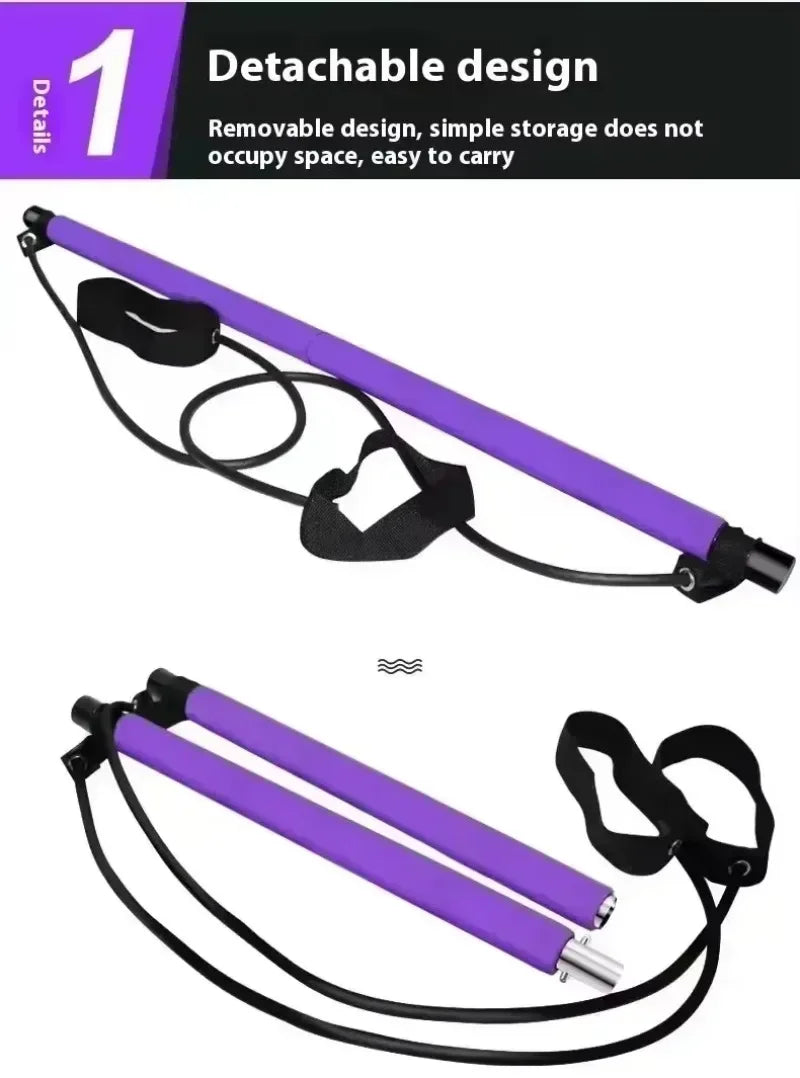 New Fitness Yoga Pilates Bar Stick Crossfit Resistance Bands Trainer Yoga Pull Rods Pull Rope Portable home Gym Body work out