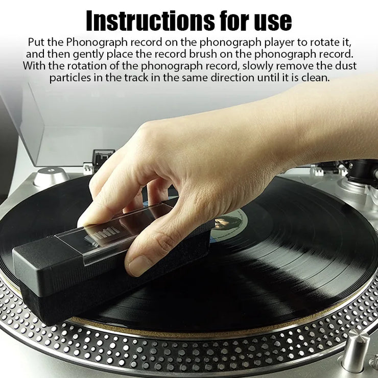 Hot Sale Anti-Static Velvet Brush Phonograph Cleaning Brush Dust Remover for CD/LP Vinyl Phonograph Turntable Player Accessories