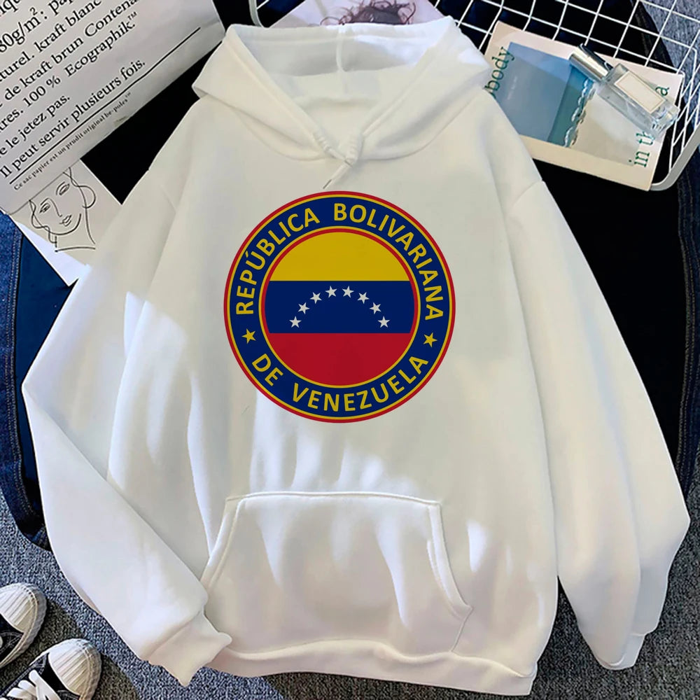 Sudadera con capucha venezolana para mujer, estilo gótico con gráficos de anime Y2K, ropa japonesa para mujer