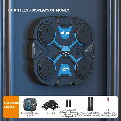 Children's Boxing Wall Target Home Wall-Mounted Boxing Machine Six-Target Intelligent Boxing Training Boxing Music Machine