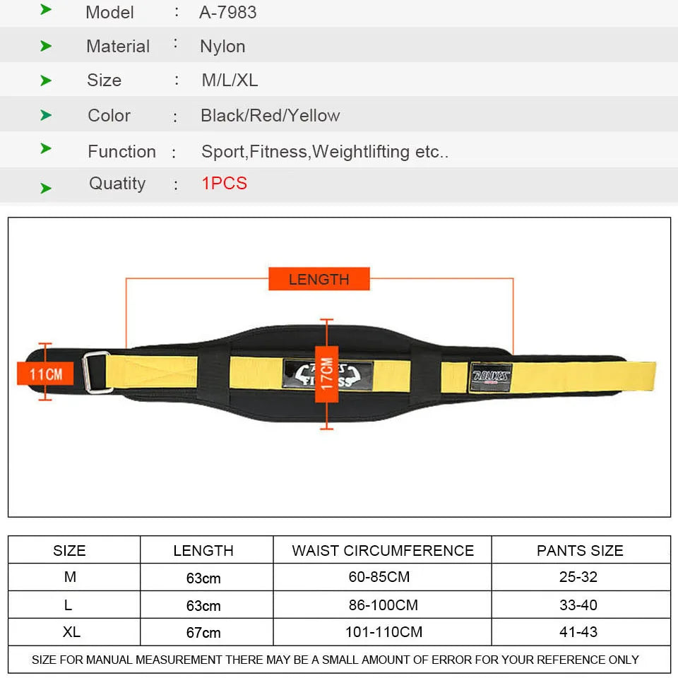 AOLIKES Fitness Weight Lifting Belt for Men & Women Gym Belts for Weightlifting, Powerlifting, Strength Training, Squat