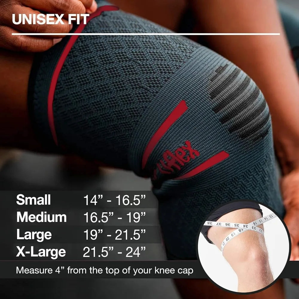 UFlex Athletics Knee Compression Sleeve Support for Women and Men Knee Brace for Pain Relief Fitness Weightlifting Hiking Sports