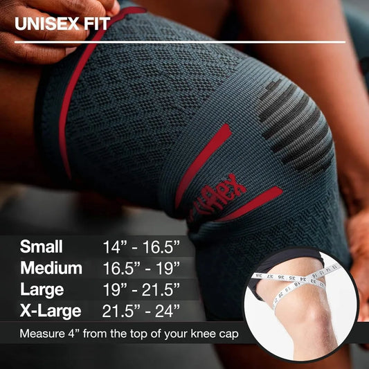 UFlex Athletics Knee Compression Sleeve Support for Women and Men Knee Brace for Pain Relief Fitness Weightlifting Hiking Sports