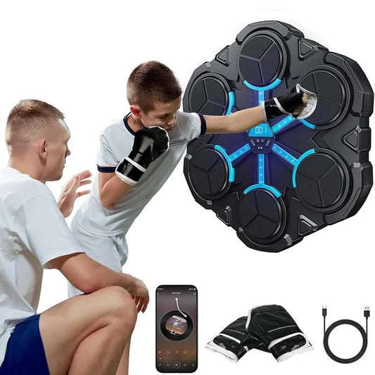 Machine de boxe musicale Bluetooth intelligente Équipement de frappe d'entraînement de boxe Simulateur de boxe intelligent pour la pratique à domicile des enfants
