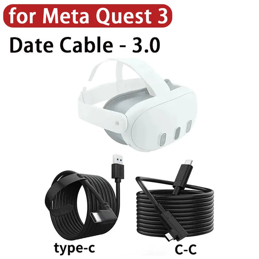 Câble de données 3.0 pour Meta Quest 3, câble de liaison Steam VR, transmission stable à haut débit, peut diffuser l'écran, connexion Q3